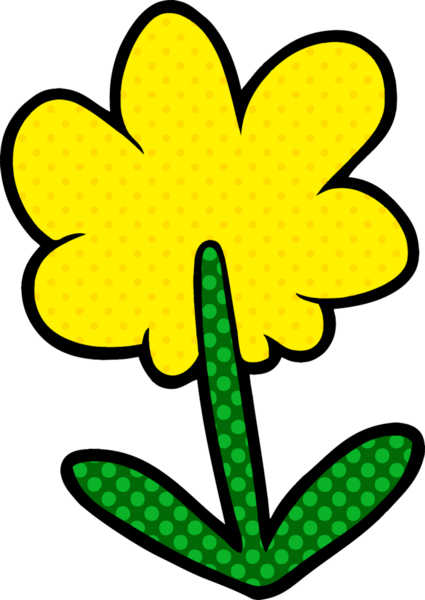 Bir insan tarafından çizilmiş karikatür çiçeği