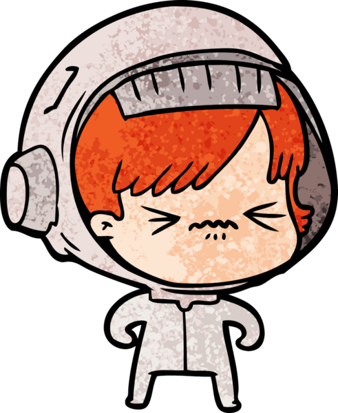 Bir insan tarafından çizilmiş astronot kadın.