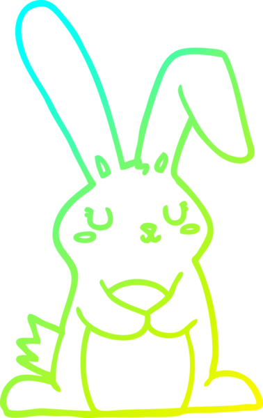 Bir insan tarafından çizilmiş bir çizgi film tavşanı çizimi