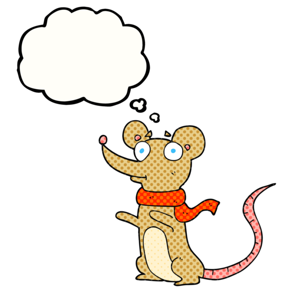 Bir insan tarafından çizilmiş serbest çizim baloncuk çizgi film faresi