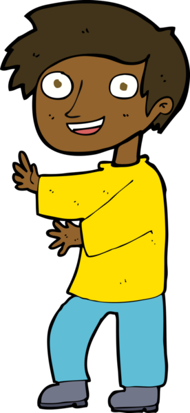 Bir insan tarafından çizilmiş heyecanlı bir çocuk.