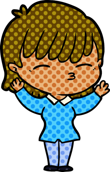 Bir insan tarafından çizilmiş karikatür kadın.