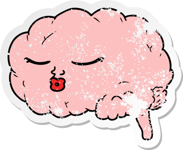 Bir insan tarafından çizilmiş karikatür beyninin sıkıntılı çıkartması.