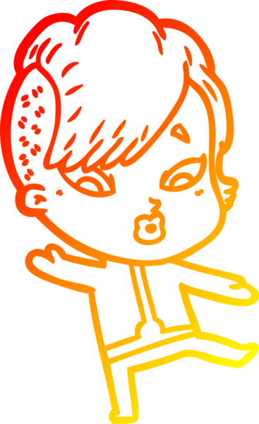 Bir çizgi film çizimi, bilim kurgu giysileri içindeki bir kızın bir insan tarafından çizilmesine şaşırdı.