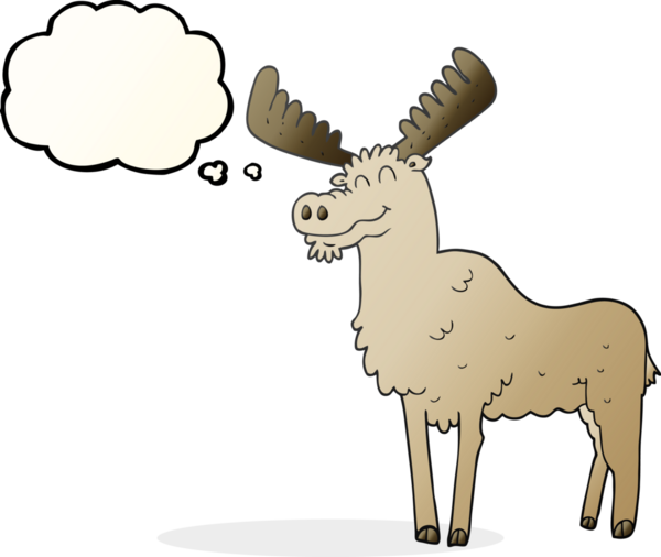 Bir insan tarafından çizilmiş serbest çizim baloncuk çizgi film geyiği.