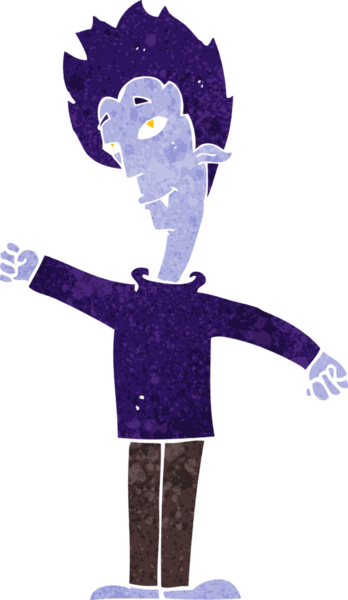 Bir insan tarafından çizilmiş vampir adam çizgi filmi.