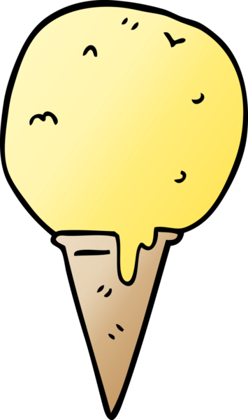 Bir insan tarafından çizilmiş karalama dondurma külahı.