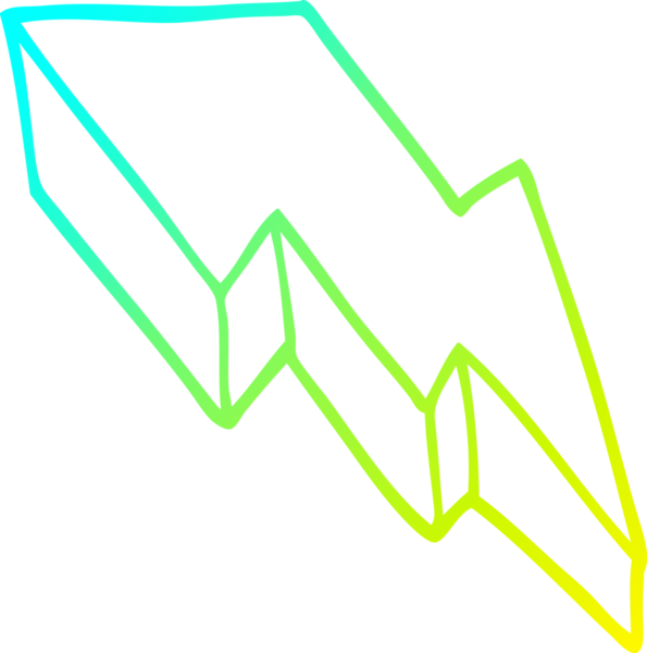 Bir insan tarafından çizilmiş bir karikatür desenli yıldırım çizimi.