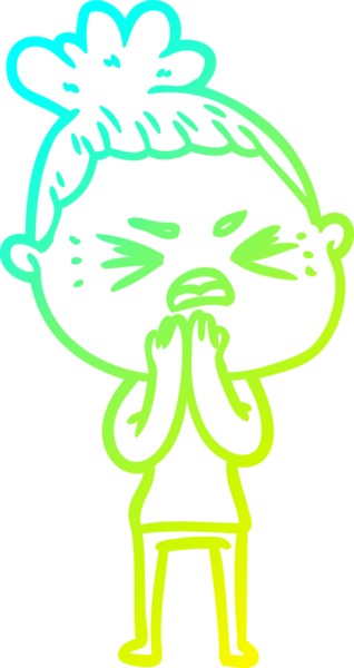 Bir insan tarafından çizilmiş kızgın bir karikatür çizimi.