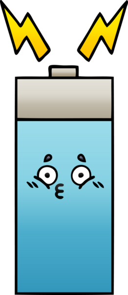 Bir insan tarafından çizilen bataryanın gölgelenmiş karikatürü