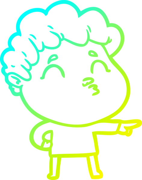 Bir insan tarafından çizilmiş soğuk çizgi film karakteri çizimi.