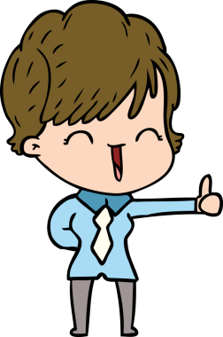 Bir insan tarafından çizilmiş gülen kadın çizgi filmi.