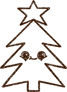 Bir insan tarafından çizilmiş Noel Ağacı Kömürü