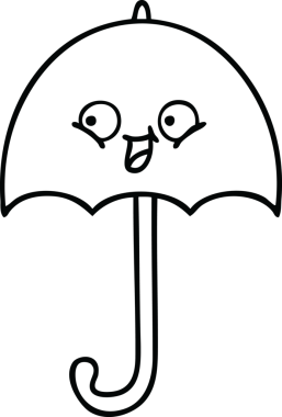 Bir insan tarafından çizilmiş şemsiye çizimi