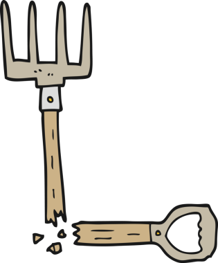 Bir insan tarafından çizilmiş kırık bir yaba.