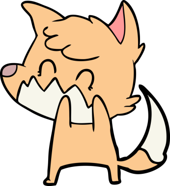 Bir insan tarafından çizilmiş çizgi film dostu tilki.