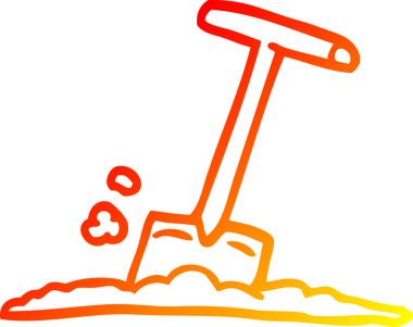 Bir insan tarafından çamurda çizilmiş bir kürek çizimi.