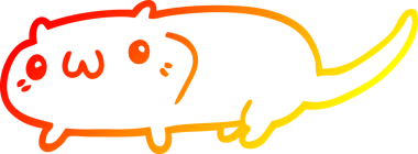 Bir insan tarafından çizilmiş çizgi film kedisinin sıcak çizgi çizimi