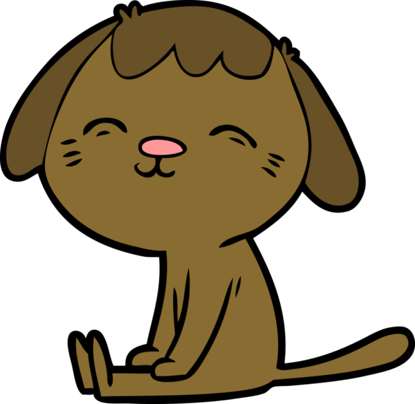 Bir insan tarafından çizilmiş mutlu çizgi film köpeği.