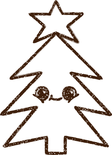 Bir insan tarafından çizilmiş Noel Ağacı Kömürü