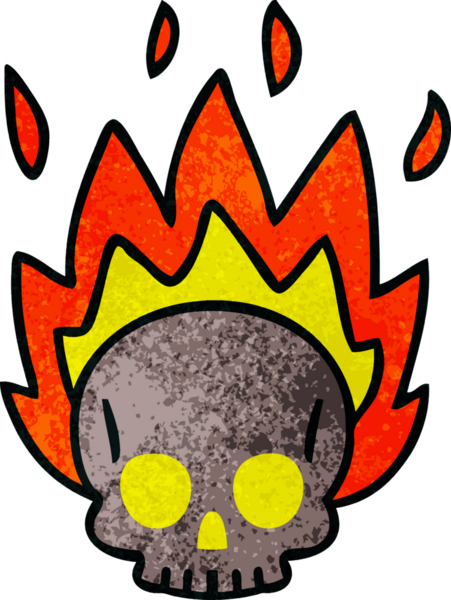 Bir insan tarafından çizilmiş tuhaf bir kafatası.