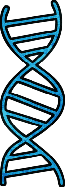 Bir insan tarafından çizilmiş DNA ipliğinin retro grunge desen karikatürü