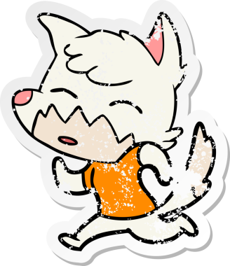 Bir insan tarafından çizilmiş tilki çizgi filminin sıkıntılı çıkartması.