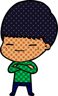 Bir insan tarafından çizilmiş kendini beğenmiş bir çocuk.