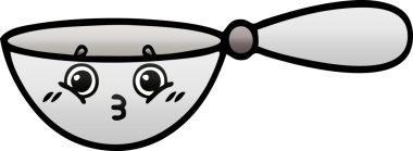 Bir insan tarafından çizilmiş bir kaşığın gölgelenmiş gölgesi.