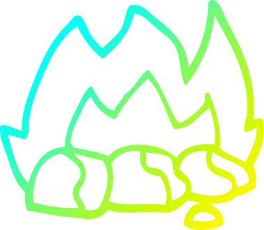 Bir insan tarafından çizilen yanan kömürlerin soğuk gradyan çizgileri