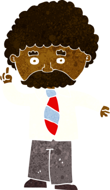 Bir insan tarafından çizilmiş çizgi film öğretmeni.