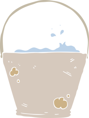 Bir insan tarafından çizilmiş kovanın düz renk çizimi