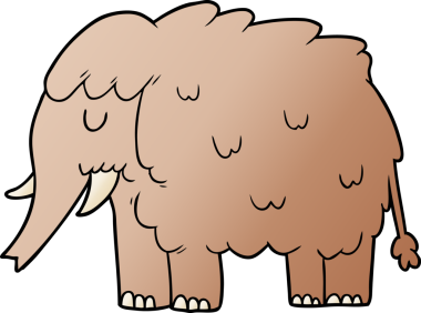 Bir insan tarafından çizilmiş mamut çizgi filmi.