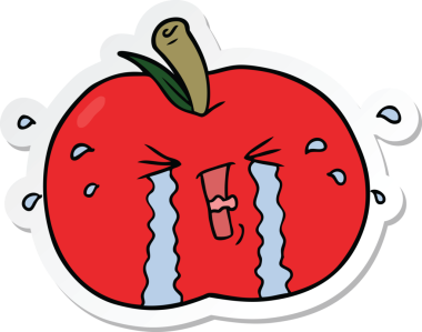 Bir insan tarafından çizilmiş bir elmanın çıkartması.