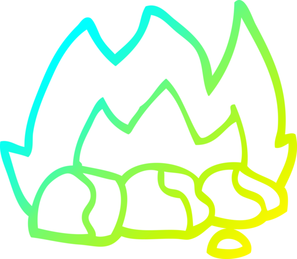 Bir insan tarafından çizilen yanan kömürlerin soğuk gradyan çizgileri