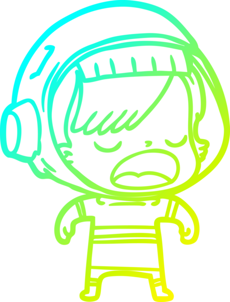 Bir insan tarafından çizilmiş bir karikatür astronot kadın çizimi.