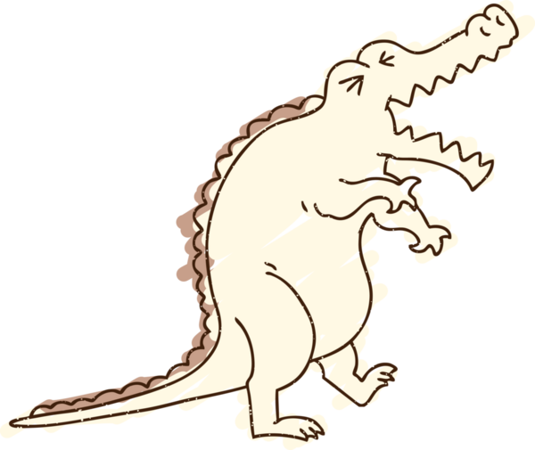 Bir insan tarafından çizilen Kükreyen Timsah Tebeşiri