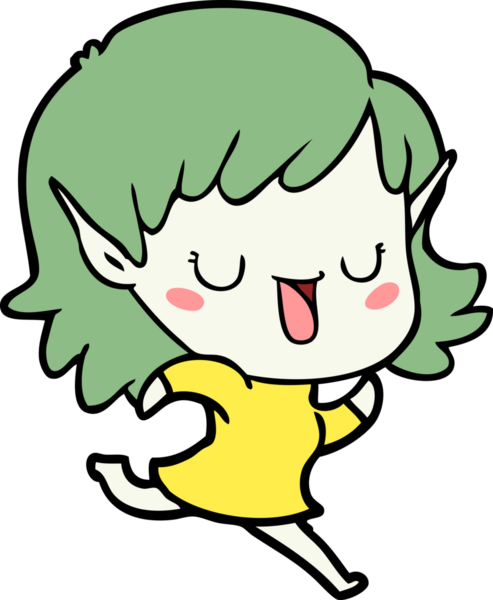 Bir insan tarafından çizilmiş bir elf kızı.