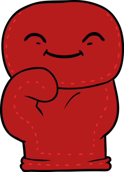 Bir insan tarafından çizilmiş bir boks eldiveni.