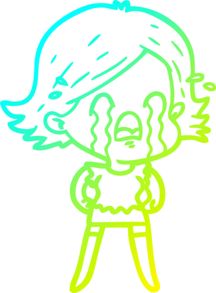 Bir insan tarafından çizilmiş ağlayan bir karikatür çizimi.