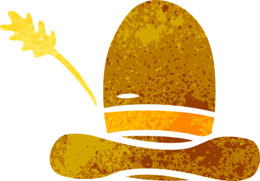 Bir insan tarafından çizilmiş bir çiftçi şapkası.