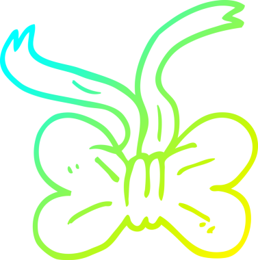 Bir insanın çizdiği çizgi film papyonunun soğuk gradyan çizgisi.