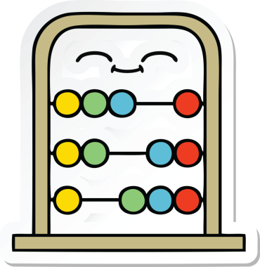 Bir insan tarafından çizilmiş şirin bir abaküs karikatürü çıkartması.