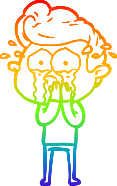 Bir insan tarafından çizilmiş endişeli, ağlayan bir adamın çizimi.