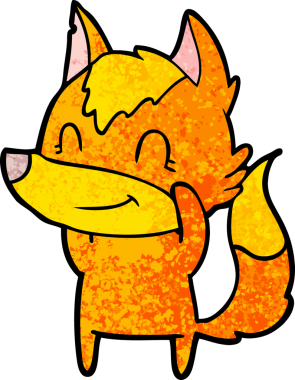 Bir insan tarafından çizilmiş tilki çizgi film karakteri