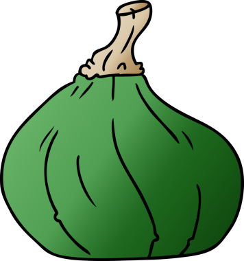 Bir insan tarafından çizilen kabağın gradyan karikatürü.