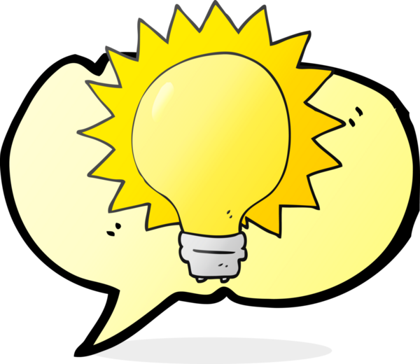 Bir insan tarafından çizilmiş serbest konuşma balonu çizgi film ampulü