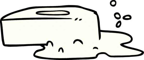 Bir insan tarafından çizilmiş köpüklü sabunun el çizimi karikatürü