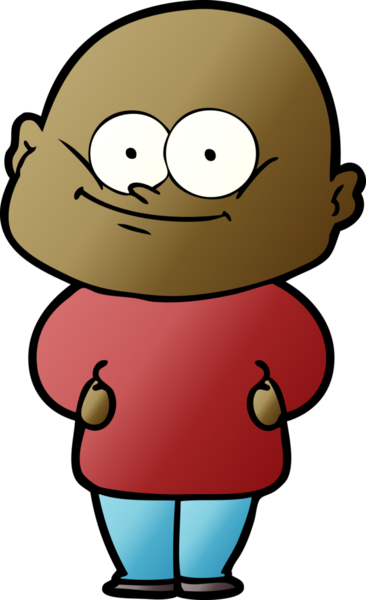 Bir insan tarafından çizilmiş kel bir adam.