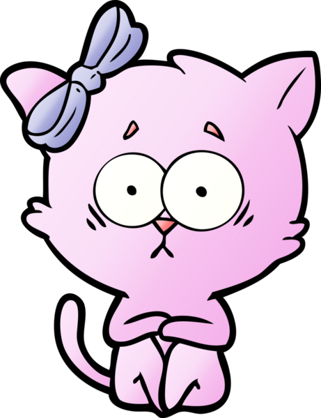 Bir insan tarafından çizilmiş çizgi film kedisi.